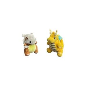 Vintage 1997 Nintendo Pokemon 5” Cubone & Dragonite 6”Plush Clip Stuffed Toy HTF
